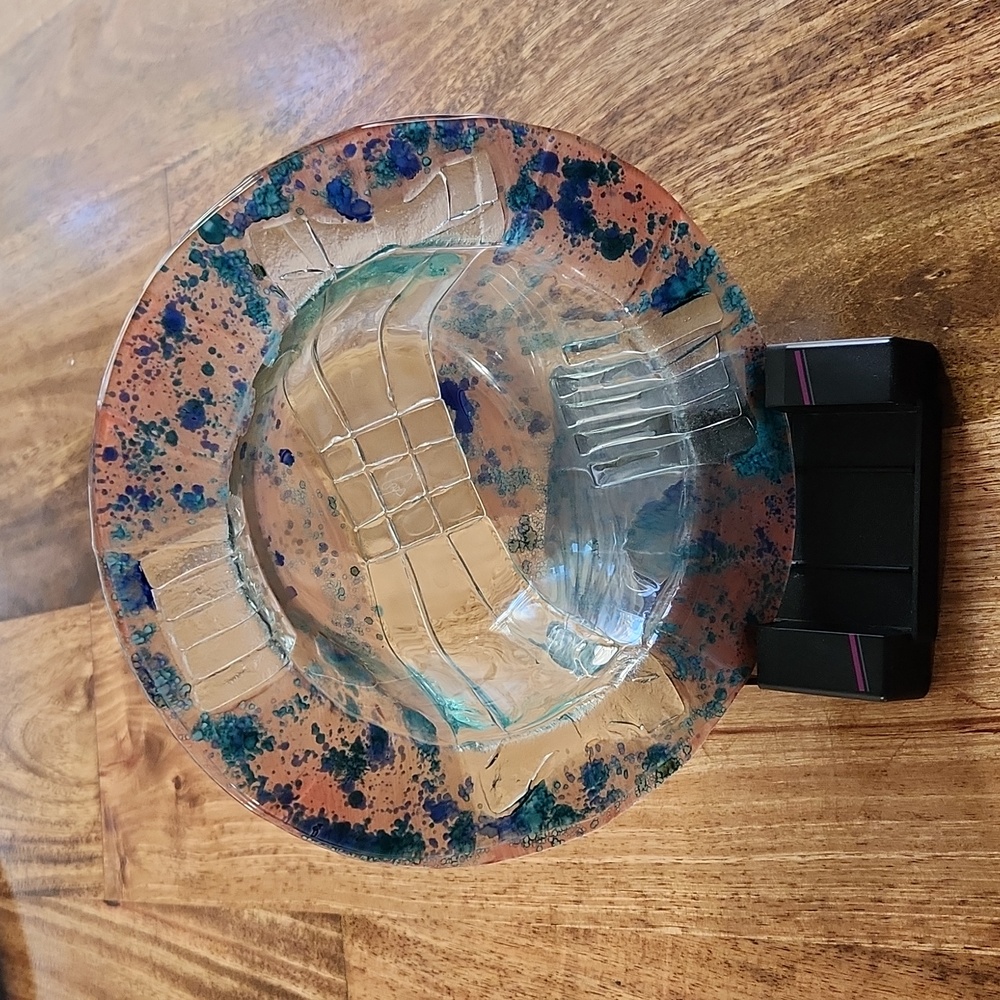 {Peter Crisp} Australia Glass Art Multi-Layer Bowl with Signature